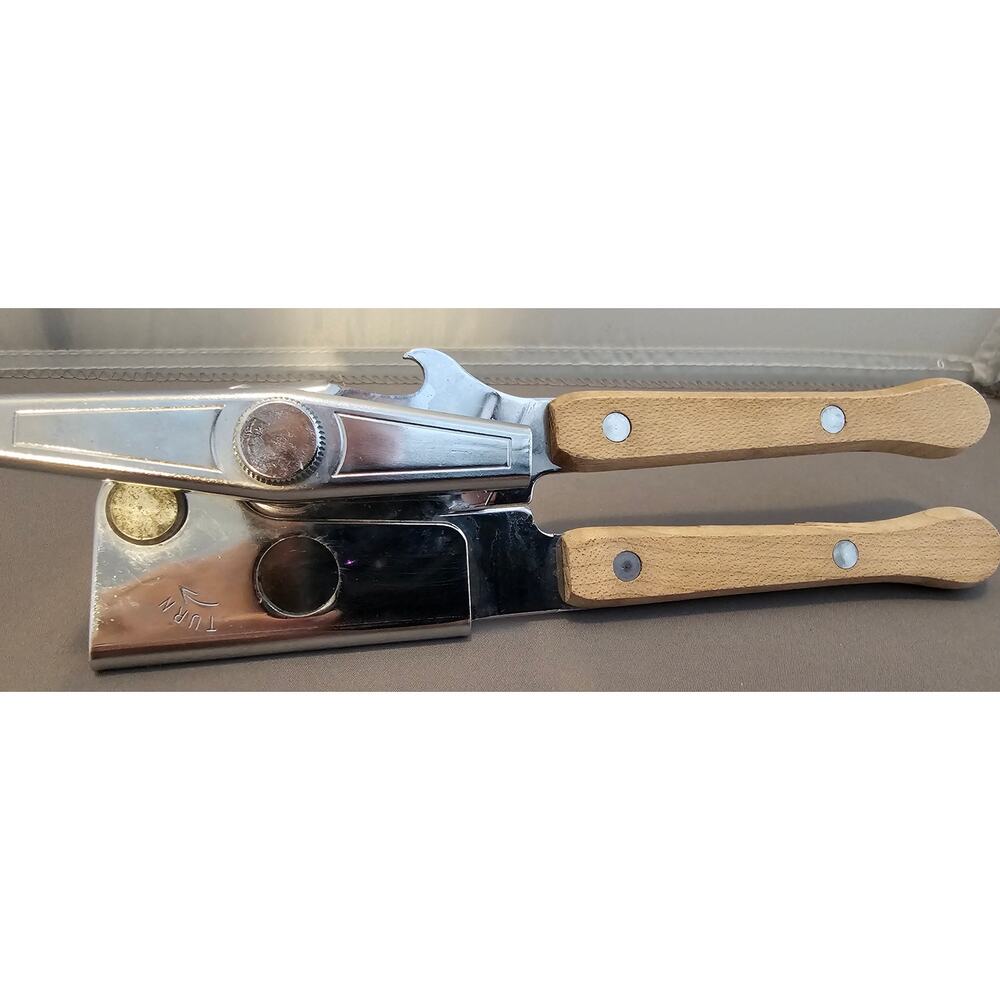 Vintage Swing-A-Way No. 9 Can Opener Bottle Wood Grips Manual 7-1/2” USA Away - Picture 6 of 10